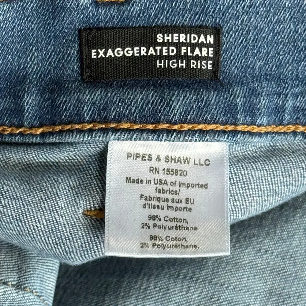 Veronica Beard Sheridan Exaggerated Flare High Rise Jeans Keystone Blue Size‎ 20 - Picture 10 of 13